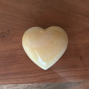 Dyed Agate Heart - Yellow 2